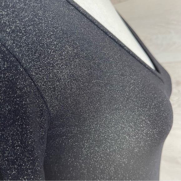 BODYSUIT Sparkly Black Leotard stretch size S - M TEZENIS Italy - Picture 4 of 12